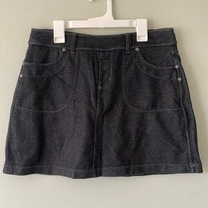 athleta black faux denim skort